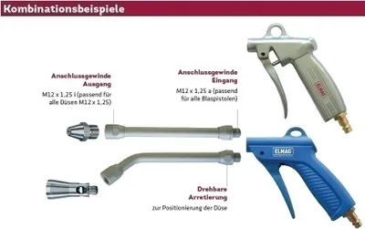 Produktbild von ELMAG Ausblaspistole ELOX, Alu, mit Vollstrahldüse