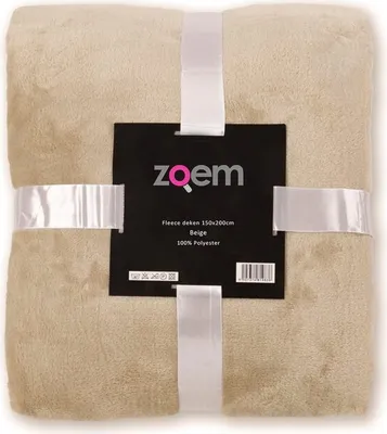 Produktbild von Unyqoos® Zoem Fleece-Decke 150 x 200 cm – Beige, 280 GSM, superweiches Polyesterplaid für Sofa, Terrasse & Reise