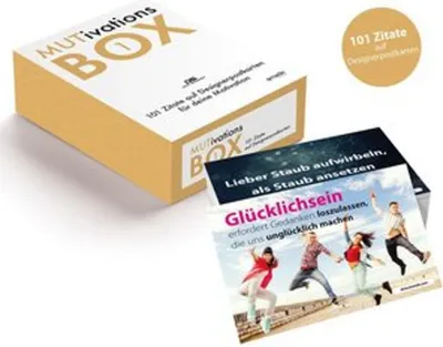 Produktbild von MUTivationsbox - 101 Zitate auf Designerpostkarten für deine Motivation