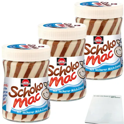 Produktbild von Schwartau Schoko Mac Schokocreme Brotaufstrich 3er Pack (3x400g Glas) + usy Block