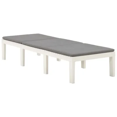 Image de vidaXL Bain de soleil avec support plastique blanc