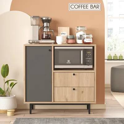 Image de Skye Decor, RE1-SA, armoire multifonctionnelle, chêne, panneaux de particules 100 % mélaminés, 88 x 35,5 x 85 cm