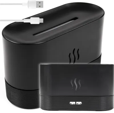 Obrázok produktu pre Zvlhčovač vzduchu, difuzér, krb, USB, aromaterapia, do obývačky, čierny