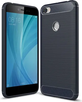 Produktbild von Xiaomi Redmi Note 5A TPU Case Carbon Fiber Optik Brushed Schutz Hülle Blau