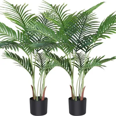 Zdjęcie produktu dla Sztuczna palma areca 110 cm, 10 gałęzi, dekoracja zewnętrzna, roślina 2-pak
