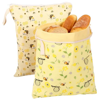 Produktbild von Bienenwachs-Lebensmittelbehälter – Wiederverwendbare Frischhaltebeutel – 2 Stück, 43 x 33 cm