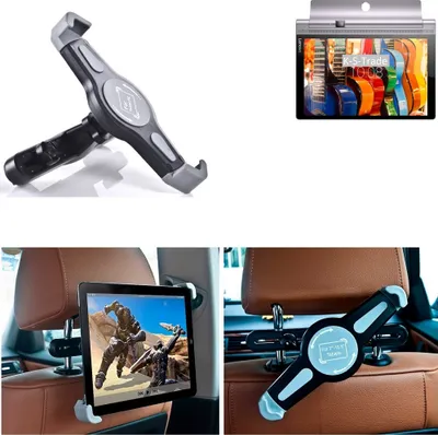 Produktbild von K-S-Trade Tablethalterung kompatibel mit Lenovo Yoga Tab 3 Pro 10 KFZ Kopfstützen Halterung 360° Auto Sitzhalterung Headrest Holder Halter Tablet PC