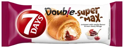 Immagine prodotto di 7 Days Doub!e Super Max Croissant con ripieno alla vaniglia e alla ciliegia 110 g x 20 pezzi