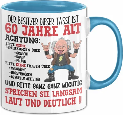Produktbild von 60. Geburtstag Tasse Geschenk Der Besitzer Dieser Tasse Ist 60 Jahre Alt Männer Geschenkidee 60Er Geburtstag Kaffee-Becher (Blau)