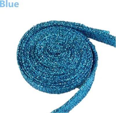 Image de Jumada's - Lacets pailletés - Lacets - Lacets pour baskets - Lacets - Lacets plats - 110 cm - Bleu