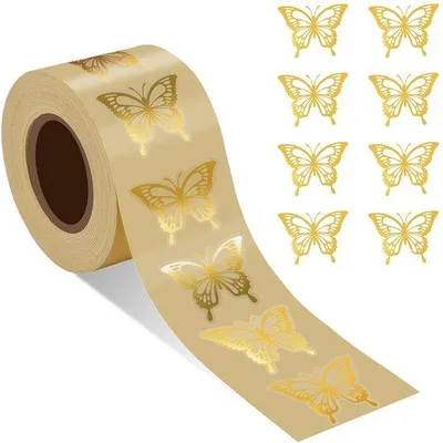 Obrázek produktu pro Samolepicí zlaté nálepky ve tvaru motýlů