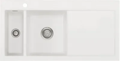 Produktbild von Flächenbündige Spüle MERA 100 F Polar Becken links - Handbetätigung