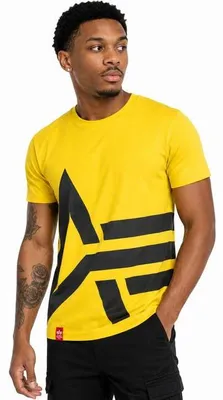 Produktbild von ALPHA INDUSTRIES SIDE LOGO T Herren T-Shirt, Größe:XXL, Alpha Industries Farben:Empire Yellow