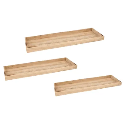 Produktbild von Tablett Holz 3er Set Dekotablett 30-60 cm Holztablett Serviertablett Basteln