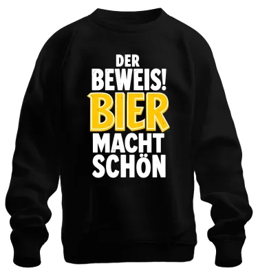 Productafbeelding van Bewijs: Bier maakt het leven leuk. Grappig shirt voor een feestje, alcohol, vrijgezellenfeest. Zweetshirt/trui, zwart, maat 3XL