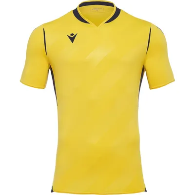 Image de Maillot Macron Kimah à manches courtes pour homme - Jaune / Bleu marine