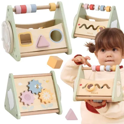 Immagine prodotto di VIGA Puzzle in legno, gioco di smistamento forme Montessori, blocchetti, abaco, PolarB