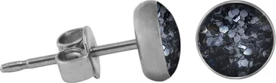 Produktbild von Chirurgenstahl Ohrstecker Glitterline Farbe - Schwarz Größe - 4 mm