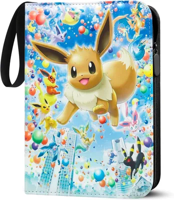 Produktbild von Karten Sammelalbum für Pokemon Karten, 400 Karten Kapazität, 4-Taschen,Kunstleder, wasserdicht, mit Reißverschluss, langlebiger Sammelordner für Sammler