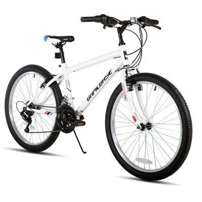 Produktbild von Hiland Mountainbike 26 Zoll für Jugendliche & Erwachsene, 18-Gang Fahrrad mit Doppel-V-Bremse, High Kohlenstoffstahlrahmen MTB Fahrrad für Jugend Frauen