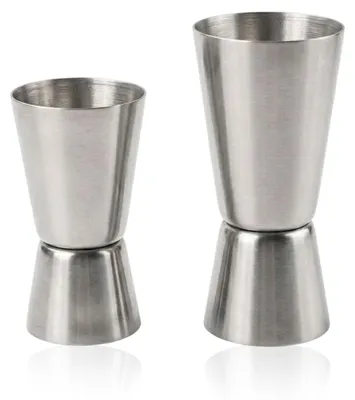 Cocktailmaßbecher aus Edelstahl 304, 15/30 ml & 20/40 ml, 2-teilig