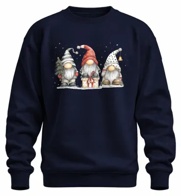Productafbeelding van Kerstelf Cadeau Boombel, Sneeuwvlokken, Grappig, Uni Sweater, Marineblauw, XXL