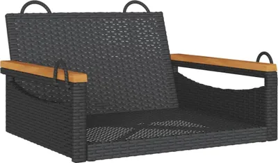 Immagine prodotto di Panchina a Dondolo Nera 63x62x40 cm in Polyrattan