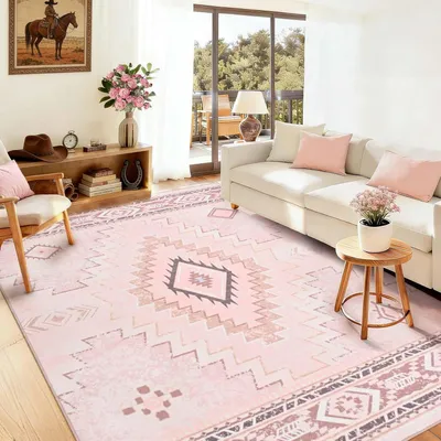 Image de Tapis à poils ras, antidérapant, 140 x 200 cm, pour salon