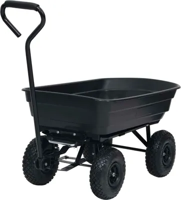Immagine prodotto di Carrello Manuale Ribaltabile da Giardino 300 kg 75 L Nero