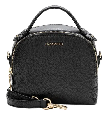 Image de Lazarotti Cuir sac à épaule bandoulière sac à main Bologna Leather Crossbody Bag Black noir