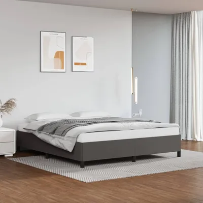 Produktbild von The Living Store Bettgestell Grau 160x200 cm Kunstleder