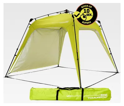 Produktbild von Outdoor Pavillon 2,5 x 2,5 m | Wasserdicht & UV-Schutz | Gartenzelt mit 1 Seitenteil, Tasche und Heringen | Robustes Camping- und Partyzelt | Pop-Up Zelt in 2 Minuten aufgebaut [Grün]
