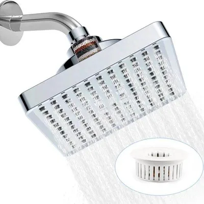 Obrázek produktu pro Famanu sprchová hlavice s filtrem - 15 cm, úsporná, nastavitelná, čtvercová