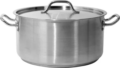 Produktbild von Niedriger Profi-Kochtopf mit Deckel 36x18 cm, 18,3 l, Edelstahl 21/0