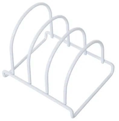 Produktbild von DRW Tabletthalter für 3 Tabletts aus Metall, Weiß, 14 x 12 x 13 cm