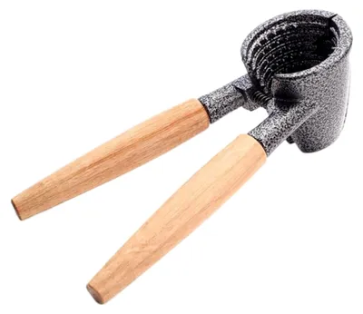 Produktbild von Nussknacker aus Aluminiumlegierung mit rutschfestem Holzgriff für Haselnüsse, Walnüsse und Kastanien – Multifunktionales Werkzeug für den Heimgebrauch