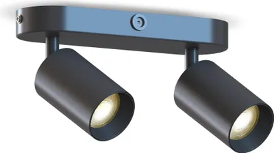 Produktbild von Calex LED Deckenlampe, 2-flammig GU10 Spots, Deckenstrahler, Schwenkbar, Oval, Schwarz & Gold