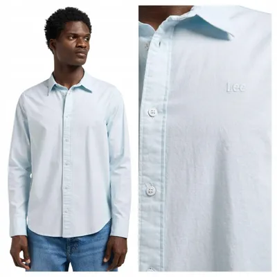 Produktbild von Lee | Herrenhemd Patch Shirt blau Baumwolle Langarm Regular Fit Größe S