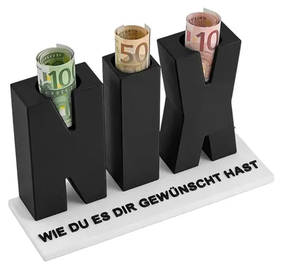 Produktbild von UnboxG Geldgeschenk Halter "NIX“ aus 3D-Druck, originelles Geldgeschenk für Geburtstag, Weihnachten & Feiertage