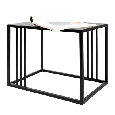 Produktbild von e-floor Beistelltisch Couchtisch, 35x49x36 cm, Loft Schwarz – Modernes Design Wohnzimmer Schlafzimmer Büro Café