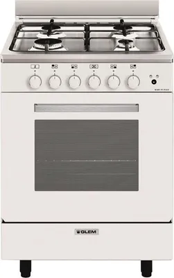 Image de Cuisinière gaz 57l 4 feux blanc - Glem Gas - GA660CVMWH -