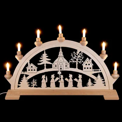 Produktbild von Schwibbogen Seiffener Kirche  (55x36cm) von Kunstgewerbe Taulin