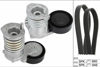 Produktbild von INA Keilrippenriemensatz für Ford Focus Volvo C30 C70 S40 V50