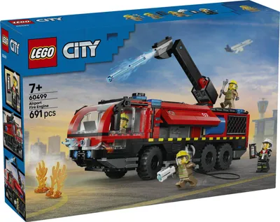 Produktbild von LEGO City Flughafenlöschfahrzeug - Spielzeug Einsatzfahrzeug - Modellbau mit 4 Feuerwehr Minifiguren - Geburtstagsgeschenk für Jungen ab 7 Jahren und Technikfans - 60499