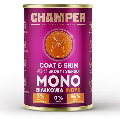Immagine prodotto di Cibo umido per cani CHAMPER Coat & Skin Salmon - 400 g