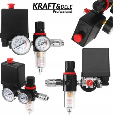 Zdjęcie produktu dla Wyłącznik Ciśnieniowy Presostat Kompresora Odwadniacz 230V 12Bar Kraft&Dele