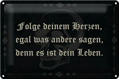 Produktbild von Blechschild Spruch 30x20cm folge deinem Herzen egal was