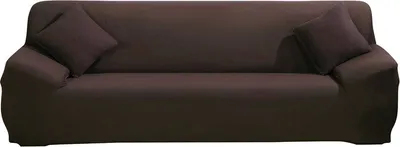 Produktbild von ele ELEOPTION Sofahusse Stretchhusse Sofabezug Polyester Rippstrick (Dunkelbraun,4 Sitzer für Sofalänge 220-300cm)