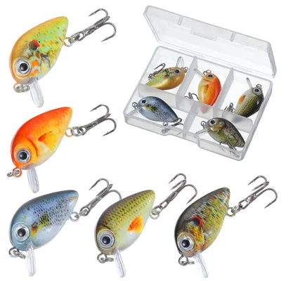 Productafbeelding van 5 Mini Visspullen Wobblers, Kunstmatige Aas voor Zoet- en Zoutwater