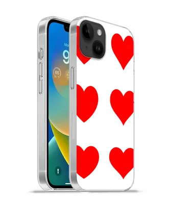 Produktbild von MuchoWow® Handyhülle Schutzhülle Hülle für Apple iPhone 14 Plus - Soft case Eine Illustration mit neun roten Herzen Silikon Softcase Handy Hülle - Abbildung
